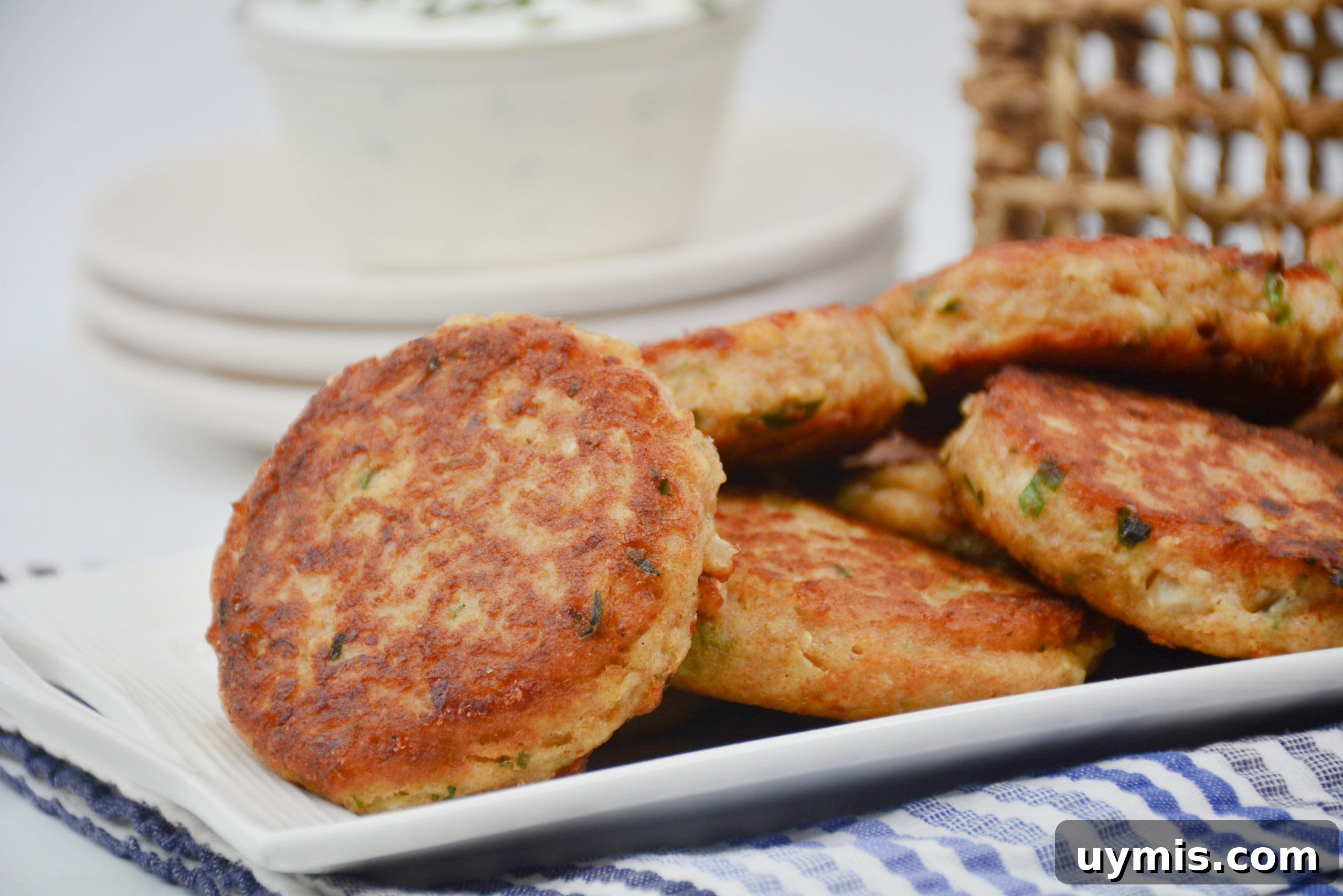 Finished cauliflower fritters on a plate