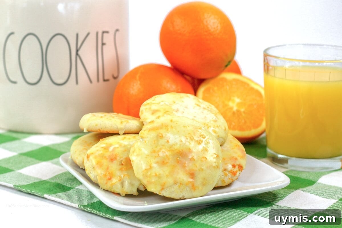 Zesty Orange Juice Cookie Recipe with Citrus Glaze 8 orange cookies with oranges and orange juice