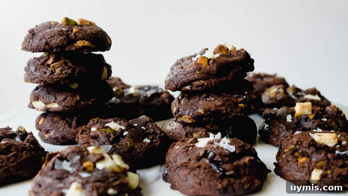White Chocolate Cherry Pistachio Brownie Mix Cookies 6 Stacks of brownie box mix cookies