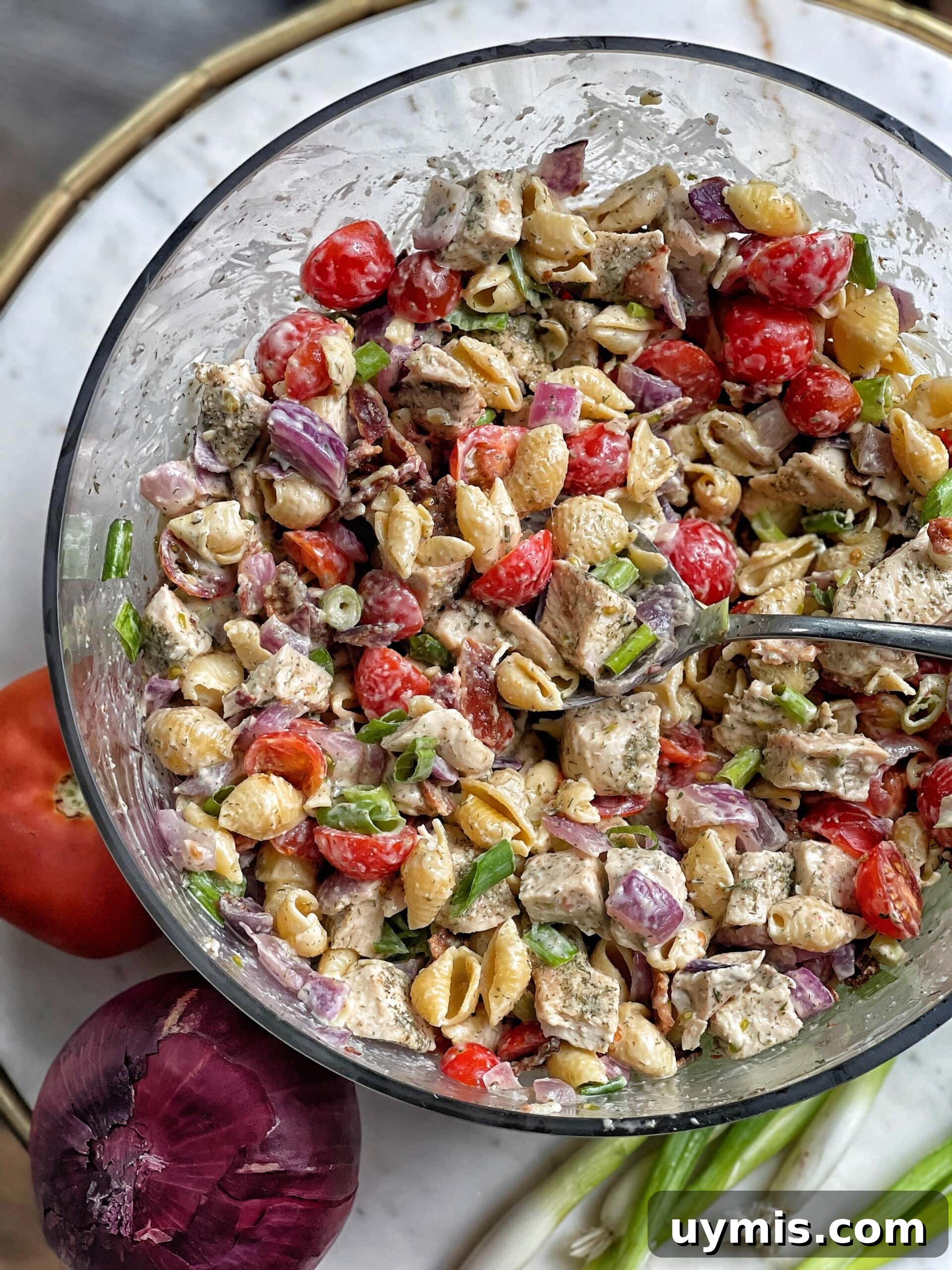 Bacon Ranch Chicken Pasta Salad Recipe 4 bacon ranch pasta salad