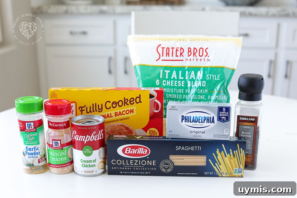 Creamy Bacon and Cream Cheese Spaghetti Recipe 4 Ingredients