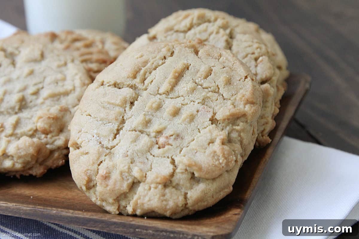 PEANUT BUTTER COOKIES peanut butter cookies on tray