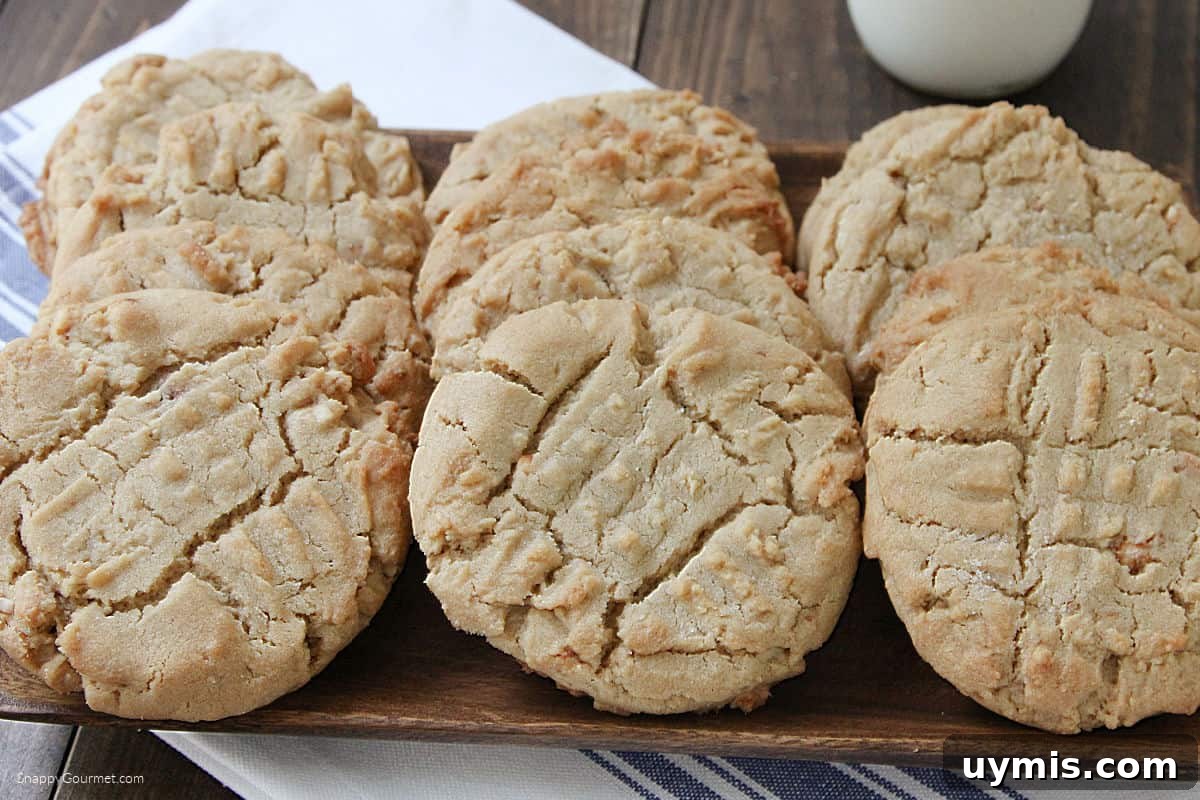 PEANUT BUTTER COOKIES tray of peanut butter cookies