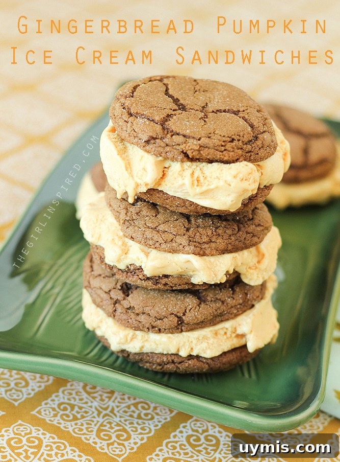Pumpkin Ice Cream Sandwiches with Gingerbread Cookies 2 Gingerbread Cookie Recipe for Gingerbread Pumpkin ice cream sandwiches