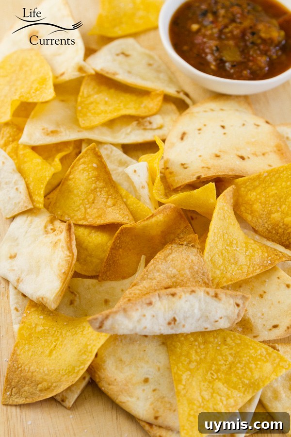 Air Fryer Tortilla Chips Fresh tortilla chips are special, no matter how good your store-bought chips are. They’re easy to make in the Air Fryer, and crispy, crunchy, and delicious. Mexican tortilla chips served with salsa