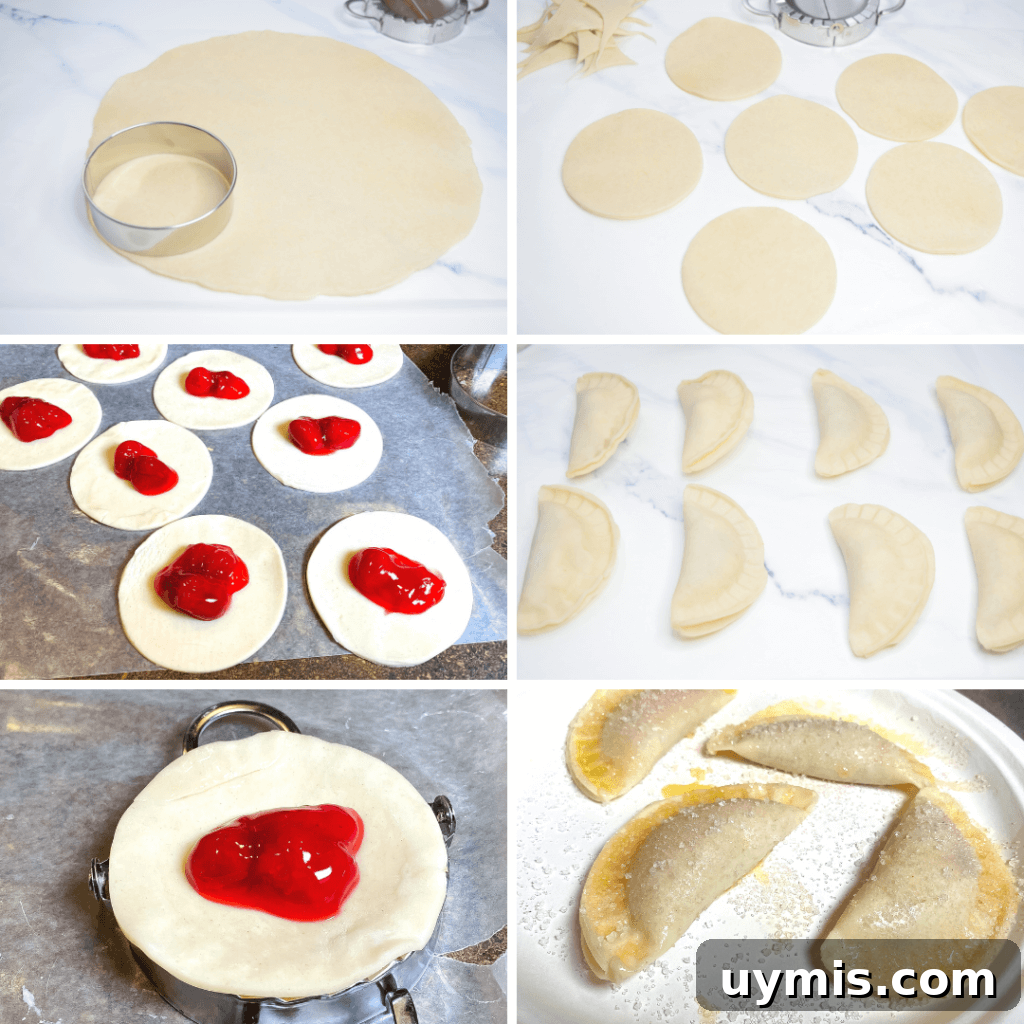 Collage image for strawberry hand pies in the air fryer