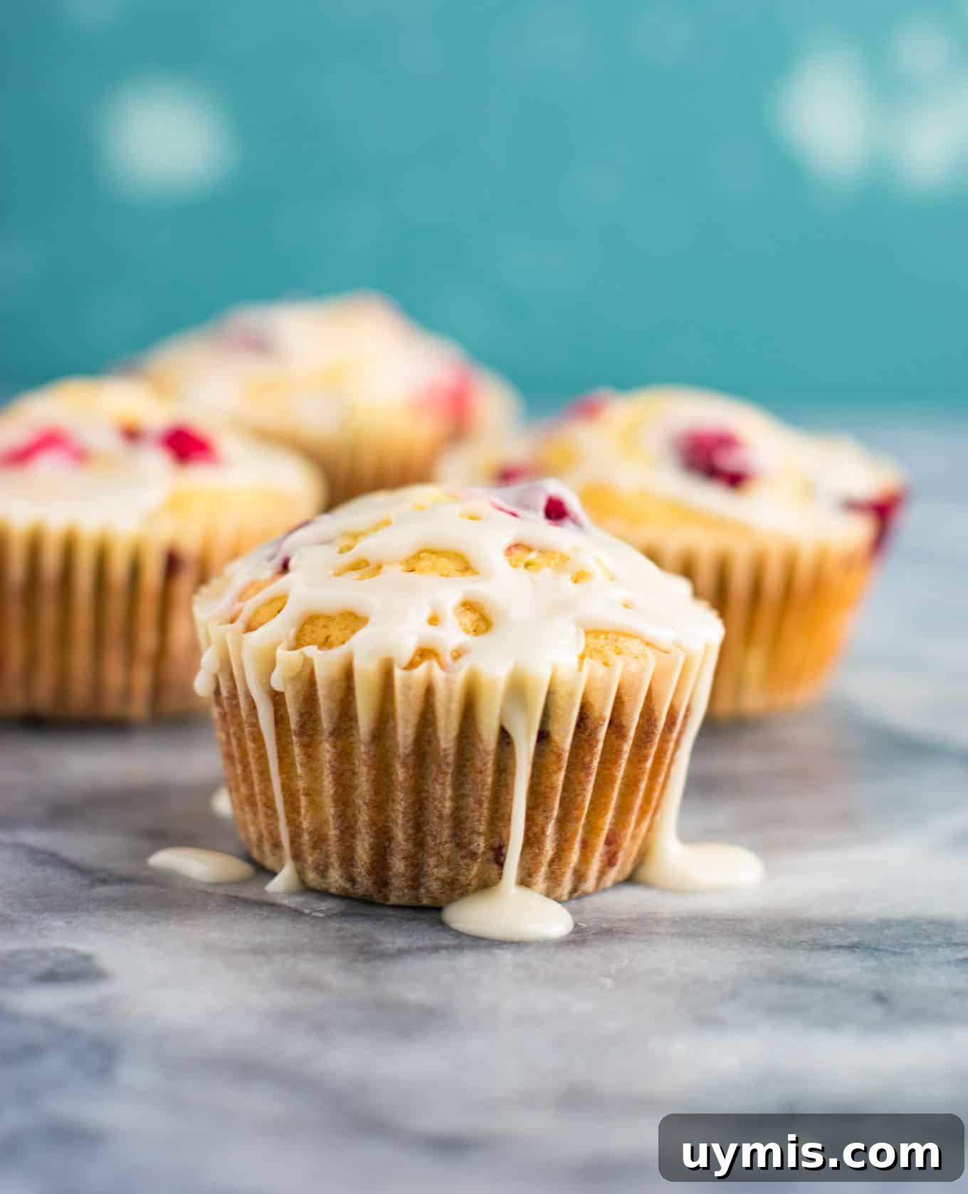 Cranberry Cream Cheese Muffins Recipe 10 Cranberry cream cheese muffins with glaze served for breakfast