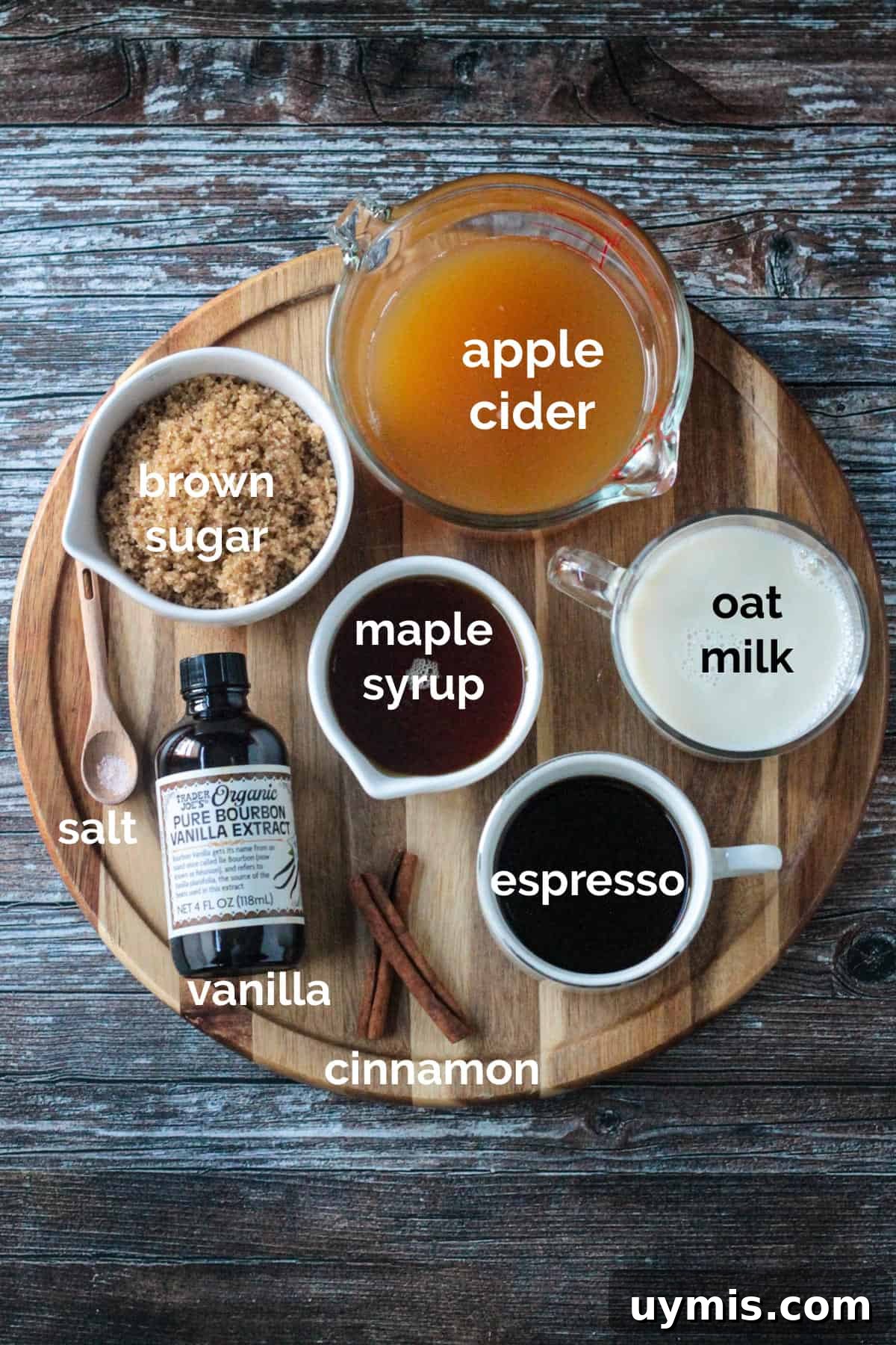 Recipe ingredients arrayed in individual bowls.