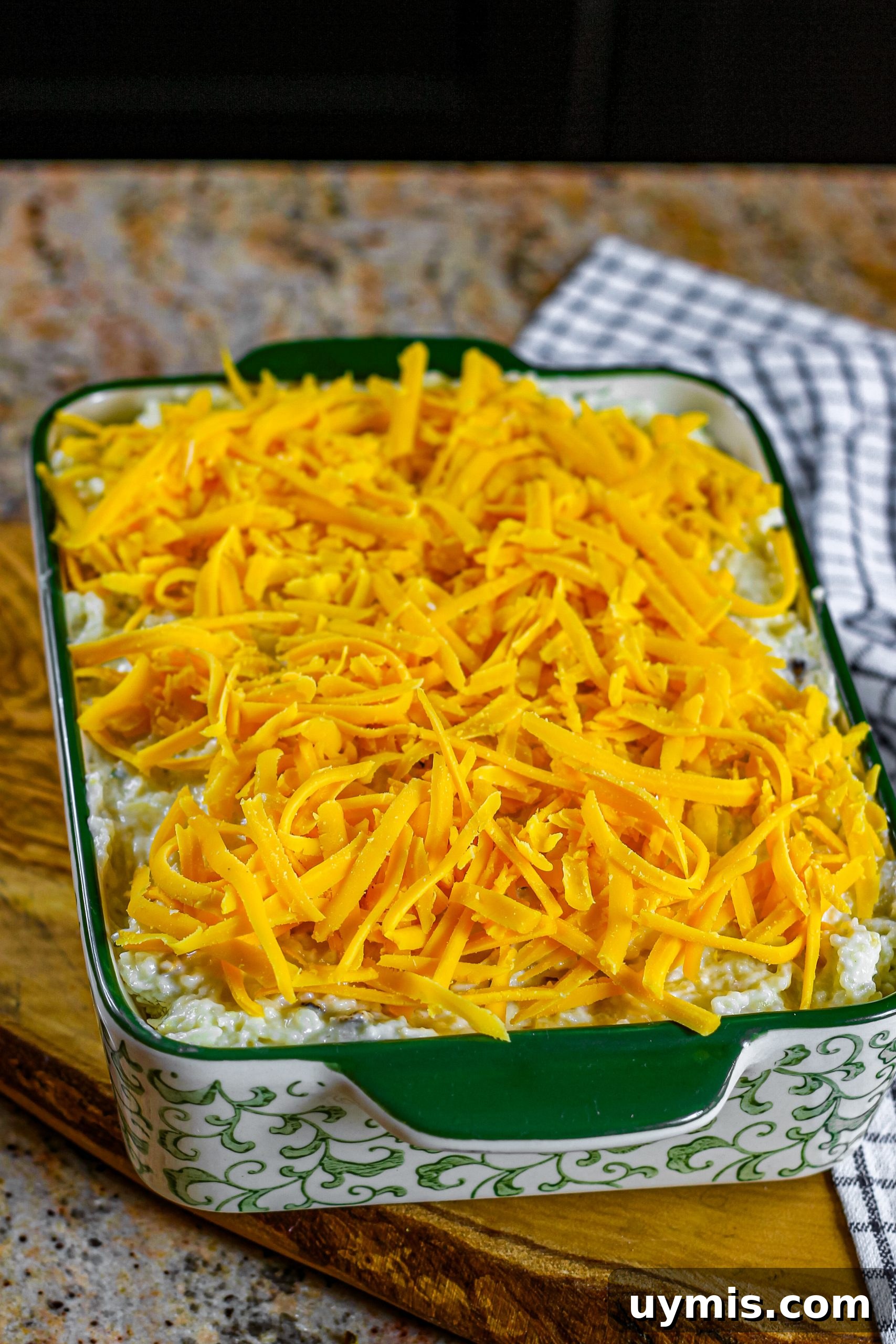 Creamy Chicken and Rice Casserole Recipe 12 Cheddar cheese topped chicken rice casserole