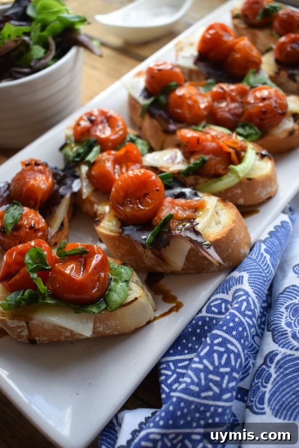 Mediterranean Bruschetta Recipe: Tomato, Olives and Feta 5 Mediterranean Bruschetta plated