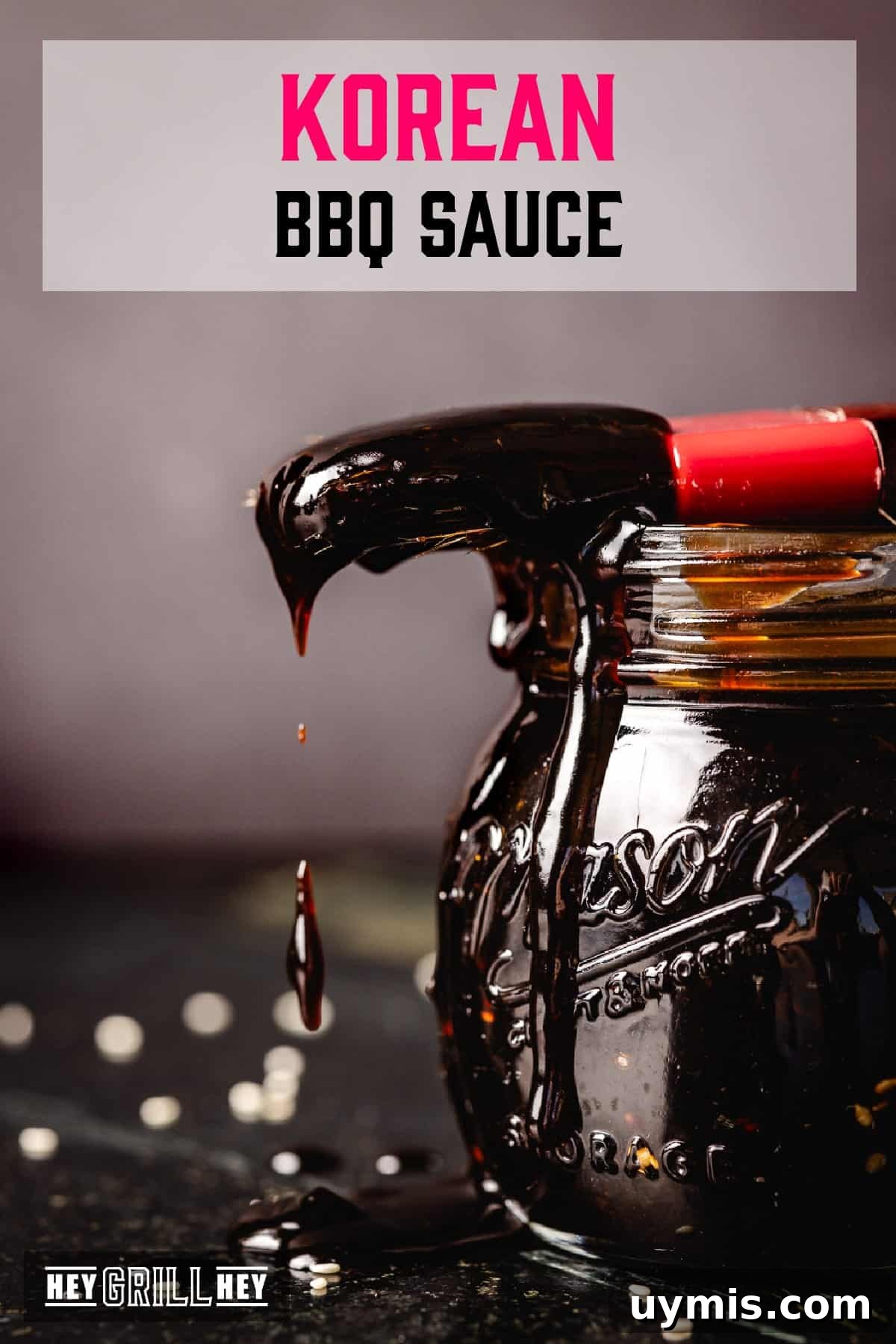 Homemade Korean BBQ Sauce Recipe 2 Korean BBQ sauce in mason jar with sauce brush on top.