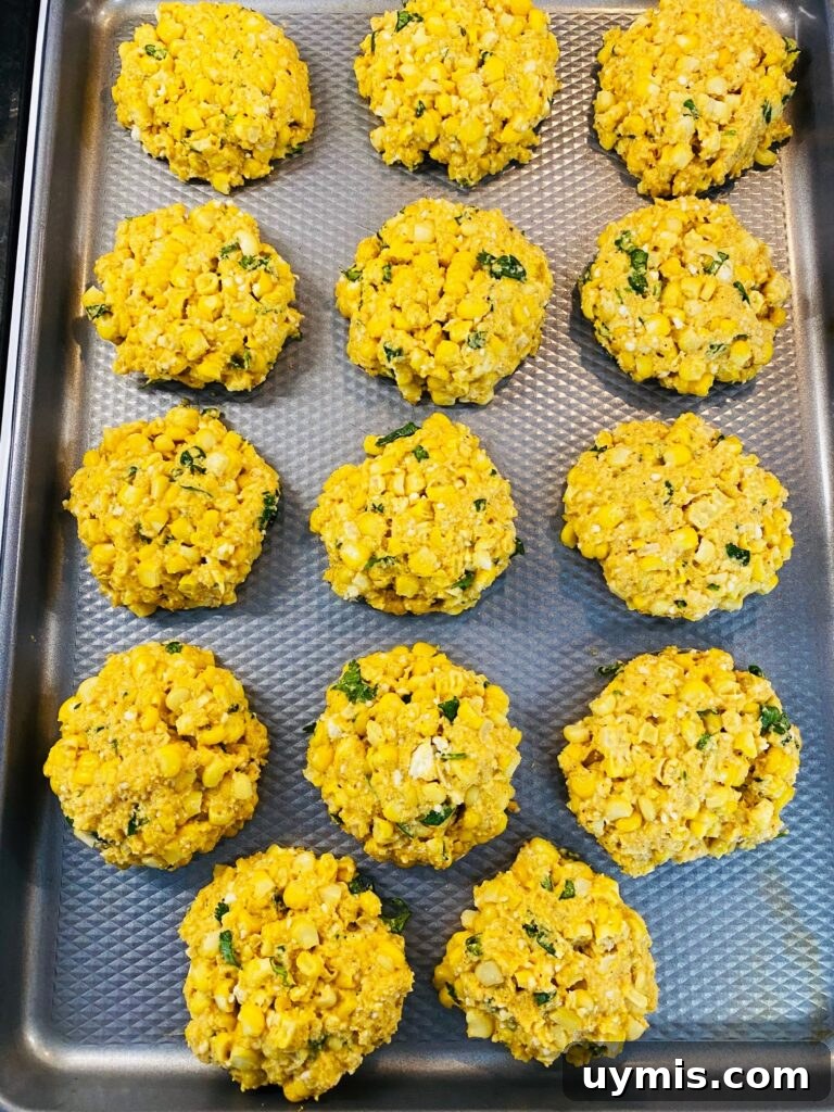 Blackstone Street Corn Fritters Recipe 7 tray of fritters before cooking