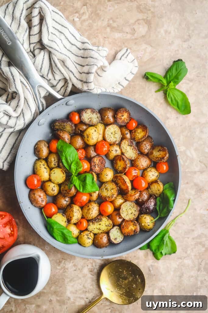 Caprese Grilled Chicken with Herb Roasted Potatoes 5 herb roasted potatoes