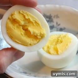 Instant Pot Hard Boiled Eggs Using the 5 5 5 Method 9 Egg close up in hand