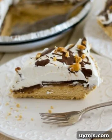 Crunchy Homemade Caramel Corn Recipe from Scratch 7 A slice of Peanut Butter Cheesecake on a dessert plate.
