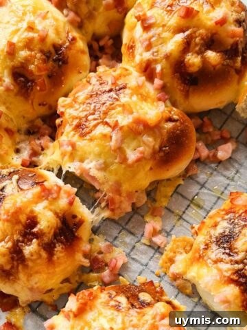freshly baked cheesy cheese and bacon rolls