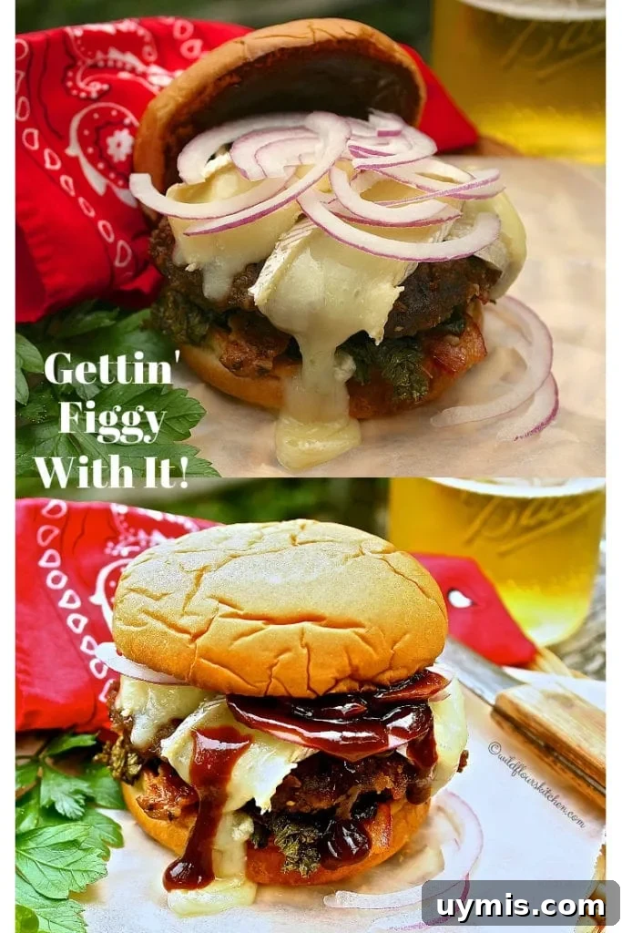 Gettin' Figgy With It Bacon Brie Kale Sausage Burger
