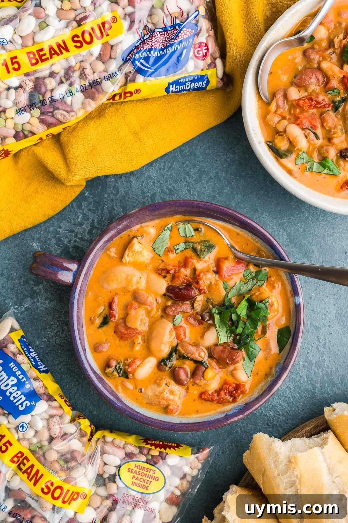 bowl of marry me chicken 15 bean soup