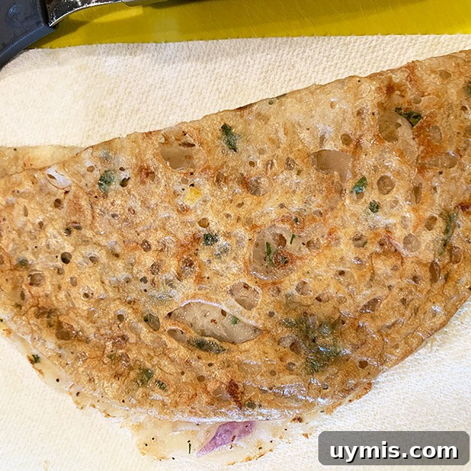 Dosa on a kitchen towel