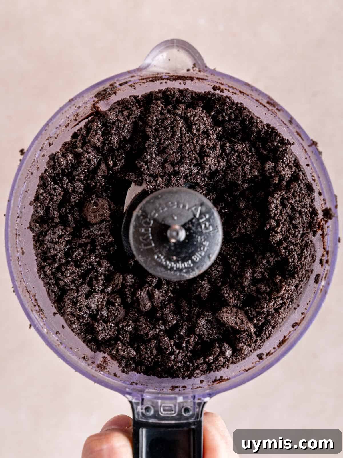 Creamy No-Bake Chocolate Cherry Cheesecake Recipe 4 Oreos and melted butter crushed in a food processor.