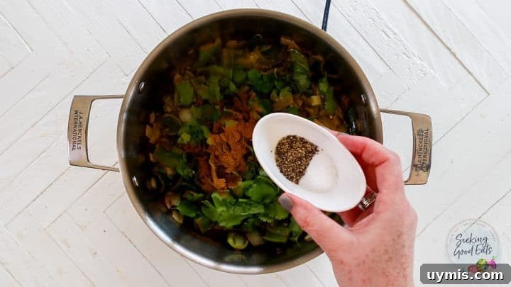 Adding the remaining ingredients