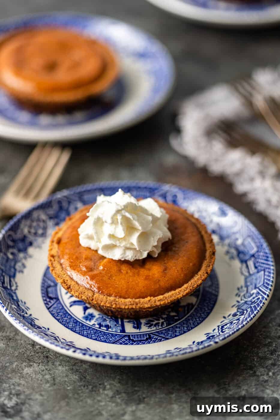Mini Pumpkin Pies Recipe for Thanksgiving 7 whipped topping on mini pumpkin pie