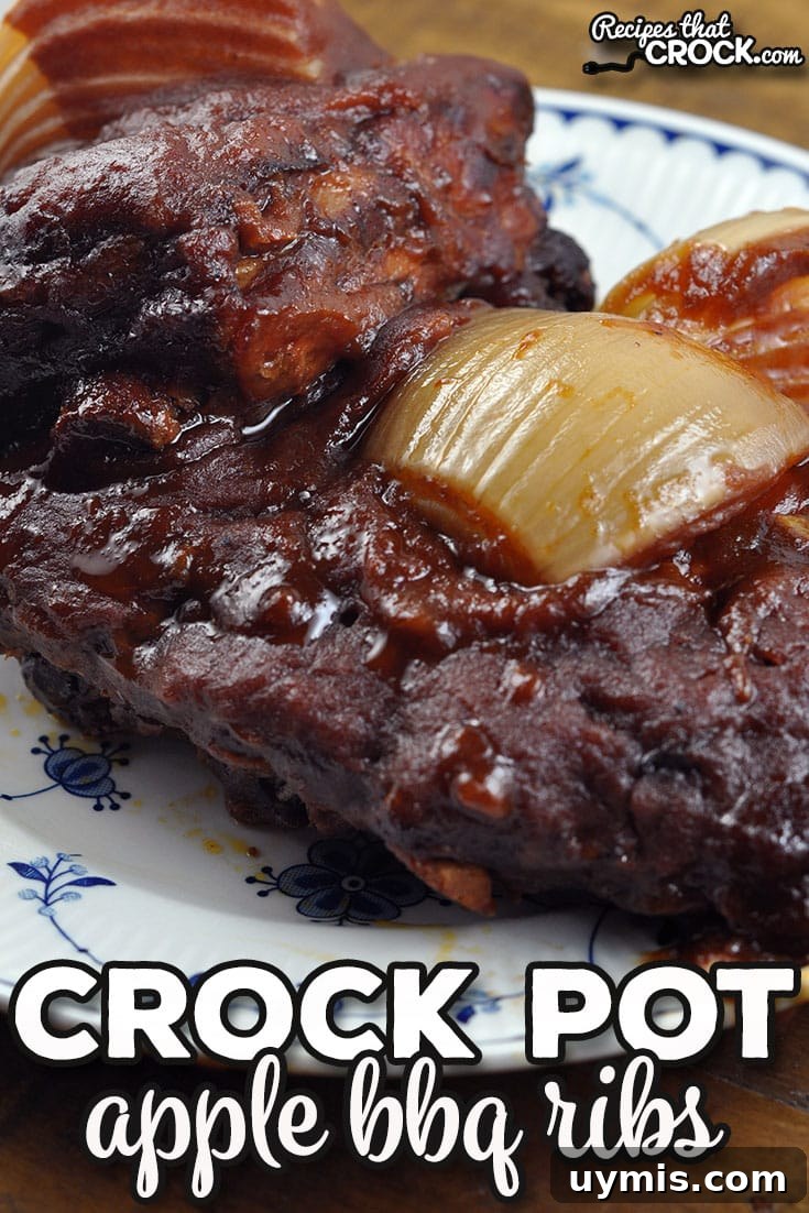 Slow Cooker Apple-Glazed BBQ Ribs 4 Crock Pot Apple BBQ Ribs vertical