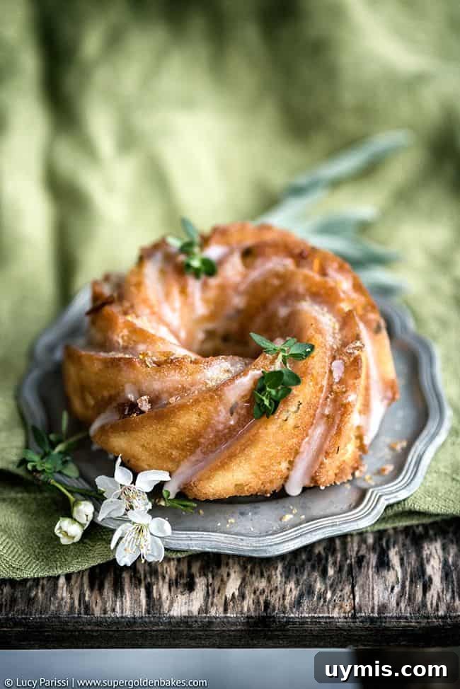 Lemon Thyme Ricotta Semolina Cake Recipe 4 A gorgeously herb-scented lemon, thyme, ricotta and semolina cake soaked in herbal syrup and finished with a simple glaze. Perfect with a cup of herbal tea.