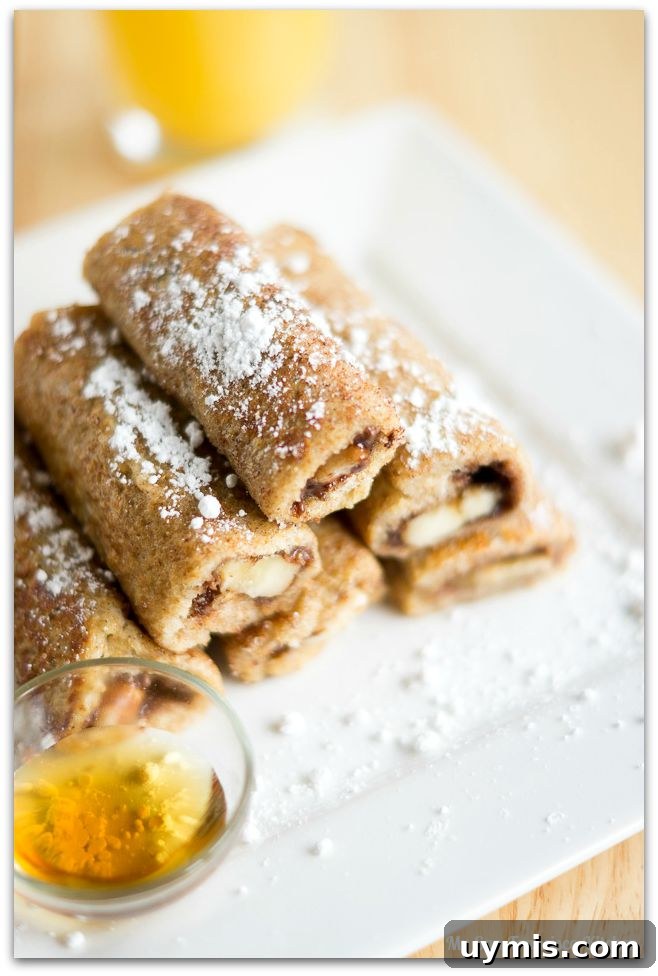 Banana Nutella French Toast Roll Ups Recipe 2 Banana Nutella French Toast Roll-ups