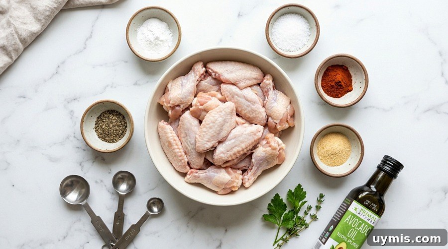 Ingredients for Air Fryer Chicken Wings
