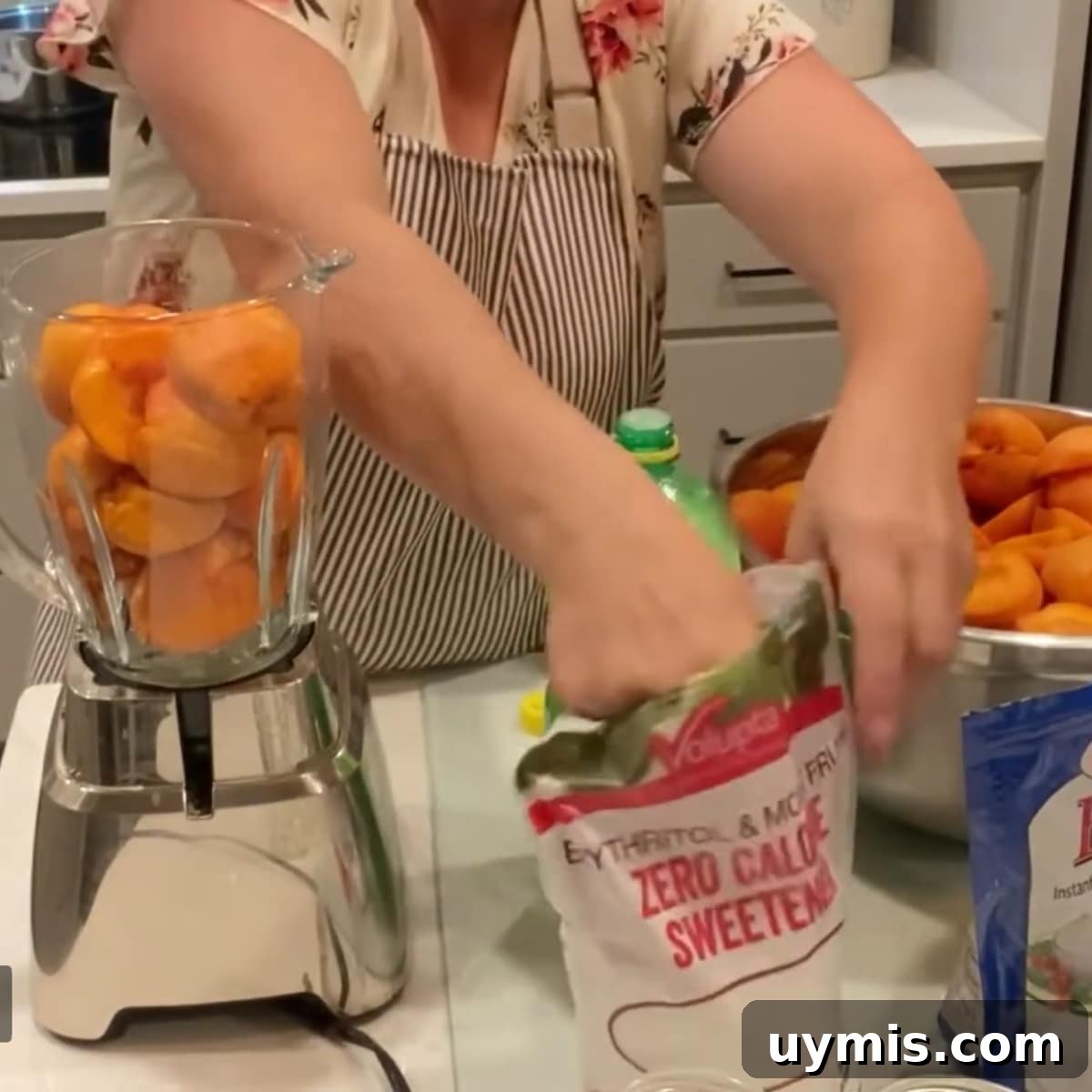 Low Sugar Apricot Freezer Jam Recipe Without Pectin 6 adding sweetener to apricot freezer jam