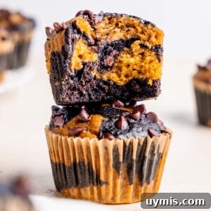 Double Chocolate Pumpkin Muffins