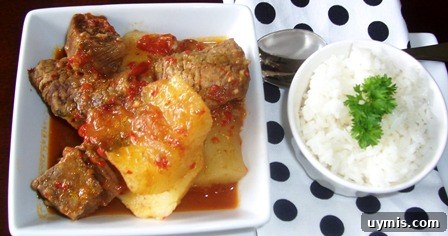 Colombian Beef Stew (Sudado de Res) Recipe 7 Colombian-style beef stew plated