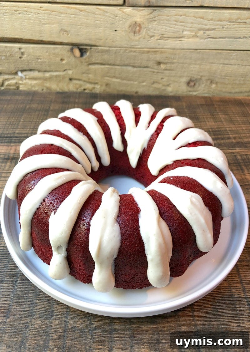 Red Velvet Bundt Cake with Cinnamon Cream Cheese Glaze Red Velvet Bundt Cake