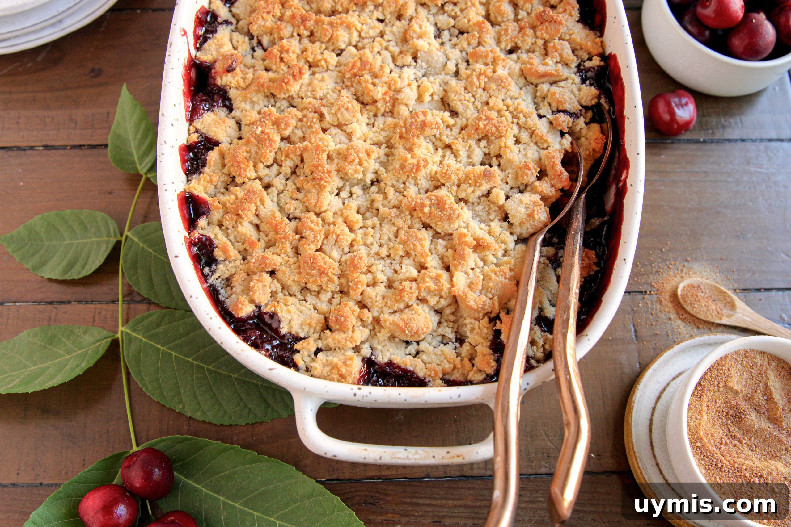 Paleo Cherry Crisp Recipe with Coconut Almond Crumble 3 Paleo Cherry Crisp - Gluten-free, dairy-free, with nut-free option. Easy, delicious and freezer-friendly!