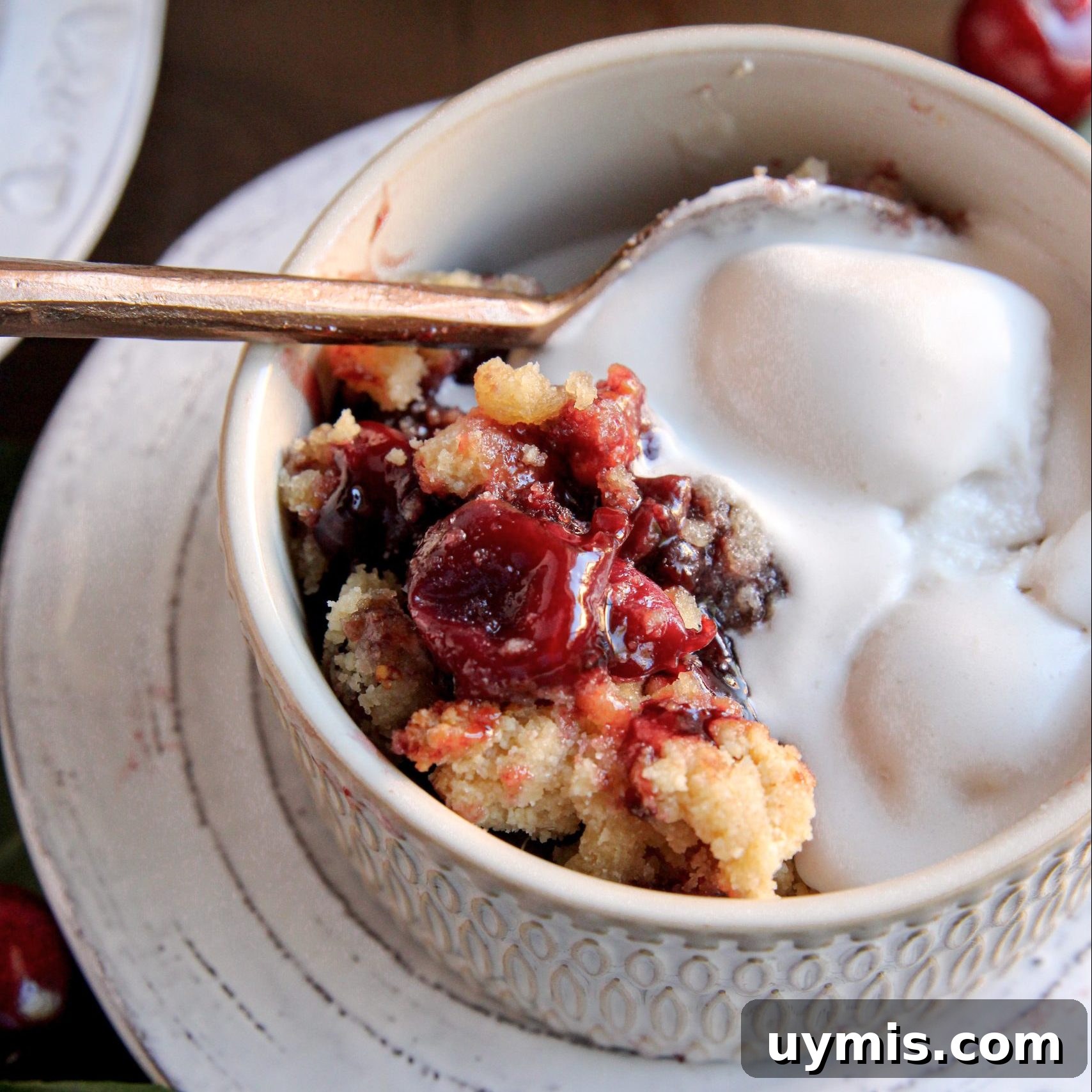 Paleo Cherry Crisp Recipe with Coconut Almond Crumble 6 Paleo Cherry Crisp - Gluten-free, dairy-free, with nut-free option. Easy, delicious and freezer-friendly!