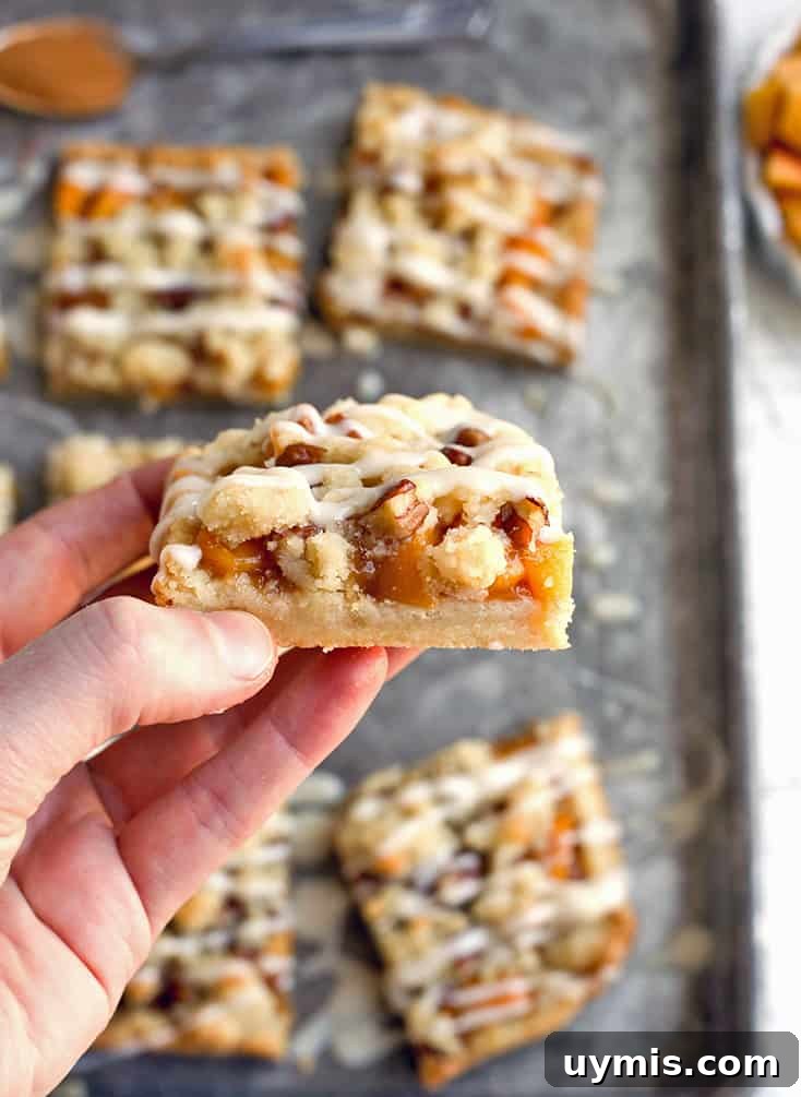 Grain-Free Paleo Peach Crumb Bars 6 These Paleo Peach Pie Crumb Bars have all the flavor of the classic pie, but made was easier! They are vegan, gluten free, dairy free, egg free, and naturally sweetened.