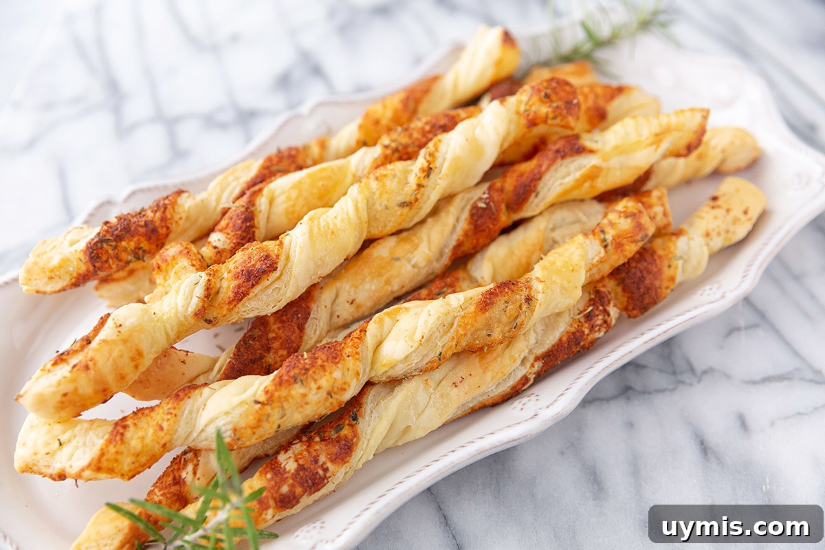 Puff Pastry Parmesan Twists Recipe: Cheese Straws 3 Puff Pastry Cheese Twists