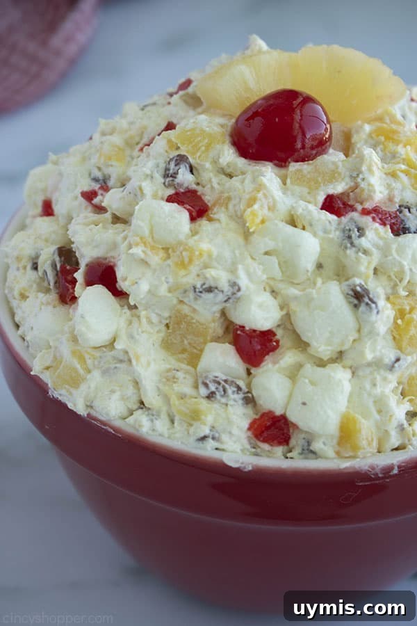 Fluffy Pineapple Salad with Marshmallows and Whipped Cream 3 Pineapple Salad in a large bowl.