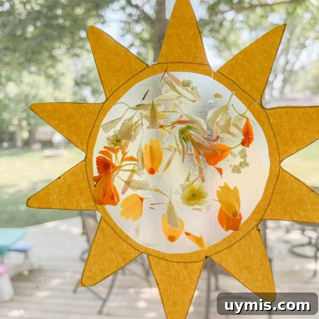 16 Paper Flower Crafts to Make This Spring 12 Sun Suncatcher