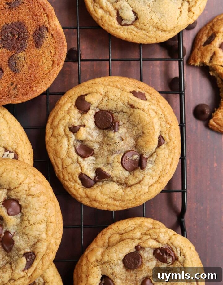 No-Chill Chocolate Chip Cookie Recipe 7 best brown butter chocolate chip cookies on cooling rack