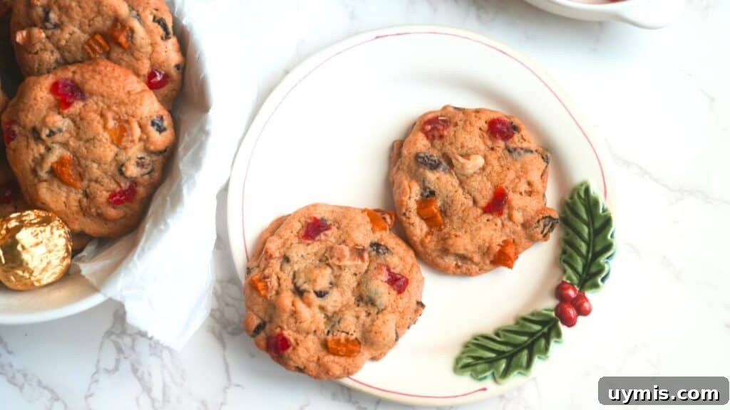 Chewy Fruitcake Cookies with Candied Fruit and Nuts 2 chewy fruitcake cookies recipe