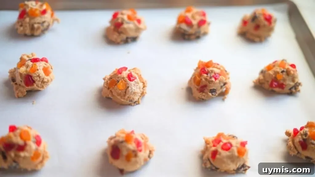 Chewy Fruitcake Cookies with Candied Fruit and Nuts 8 baking fruitcake cookies