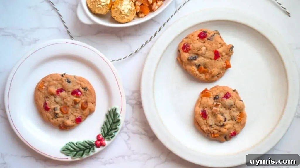 Chewy Fruitcake Cookies with Candied Fruit and Nuts 9 fruitcake cookies