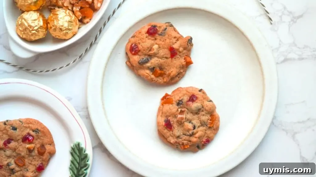 Chewy Fruitcake Cookies with Candied Fruit and Nuts 10 chewy fruit cake cookie