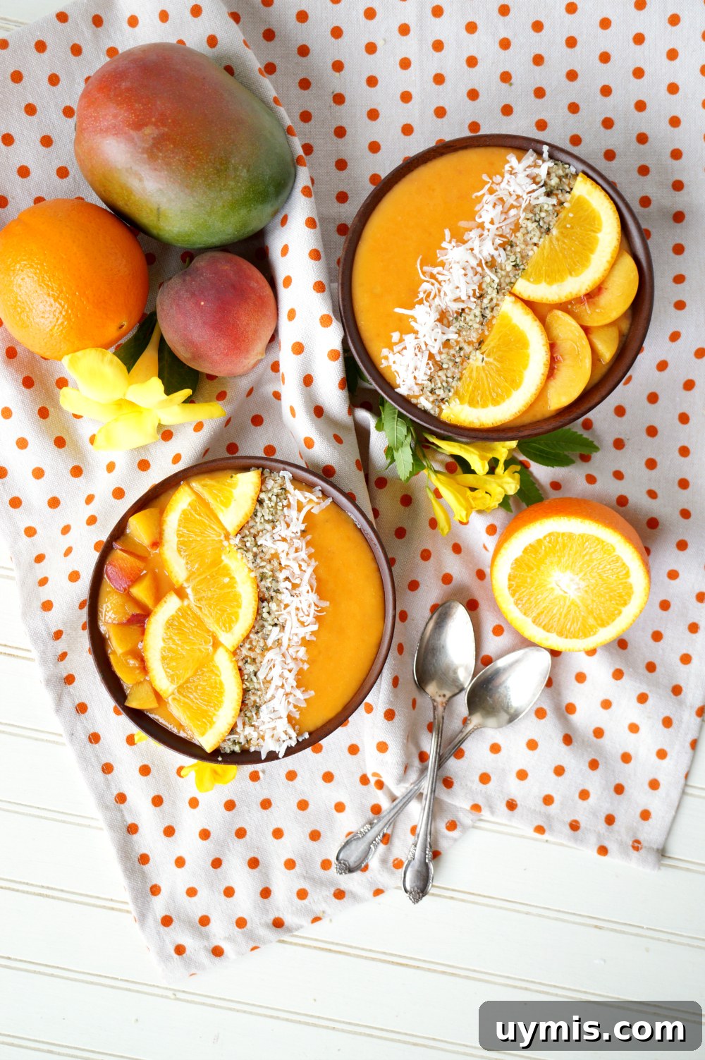 Orange Sunrise Smoothie Bowls with Mango and Citrus 3 orange sunrise smoothie bowls | The Baking Fairy