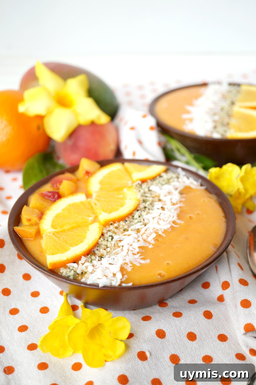 Orange Sunrise Smoothie Bowls with Mango and Citrus 4 orange sunrise smoothie bowls | The Baking Fairy
