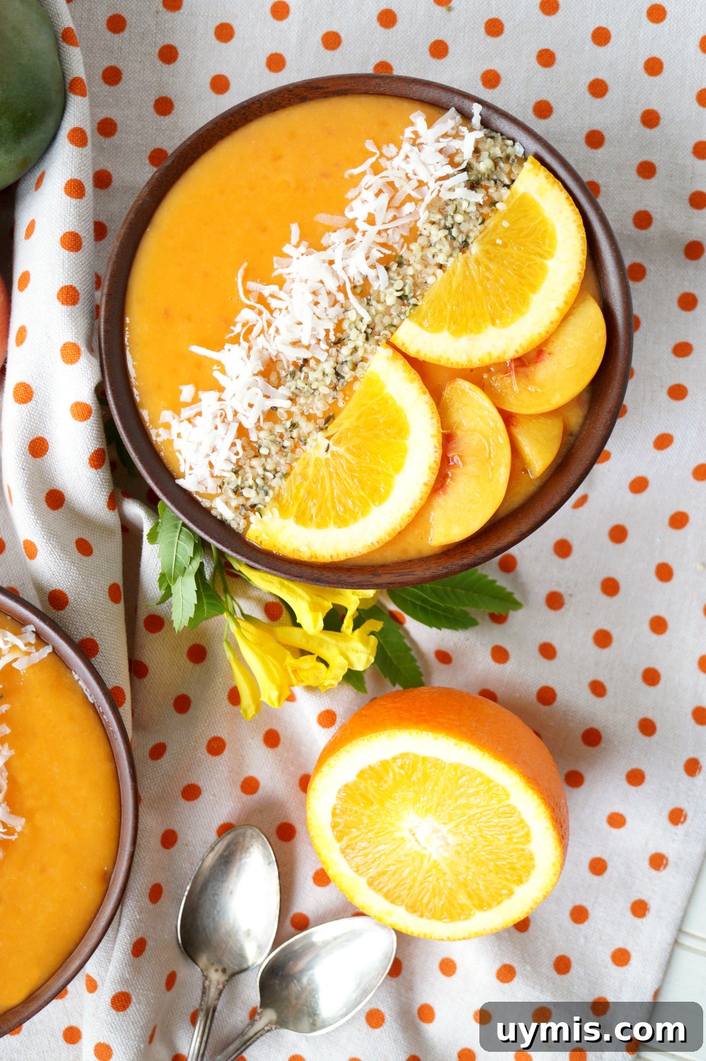 Orange Sunrise Smoothie Bowls with Mango and Citrus 5 orange sunrise smoothie bowls | The Baking Fairy