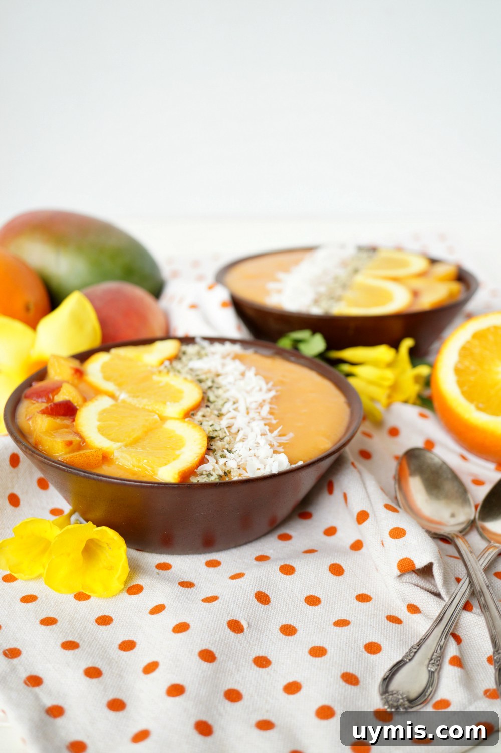 Orange Sunrise Smoothie Bowls with Mango and Citrus 6 orange sunrise smoothie bowls | The Baking Fairy