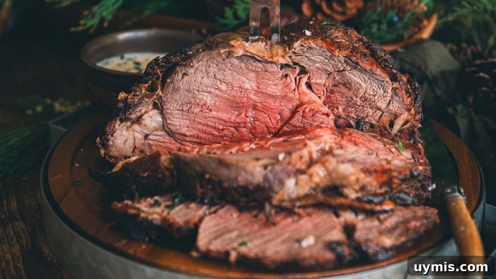 21 Elegant Easter Main Courses for a Stunning Holiday Table 11 Grilled prime rib with deep seared crust sliced thick to reveal tender interior.